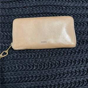 Fossil Shimmering Gold Leather Women's Wallet